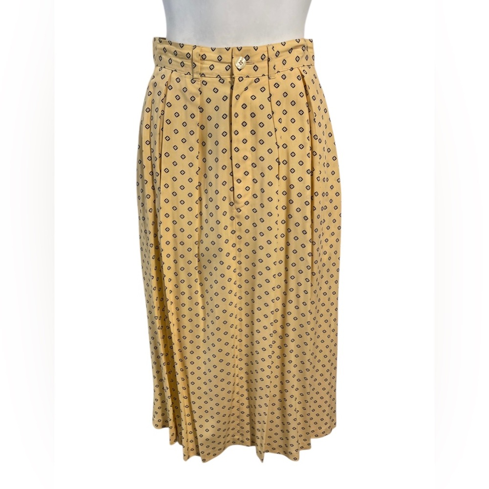 Vintage JG Hook Midi Skirt Women’s Size 4 Butter Yellow Cottagecore Pleated